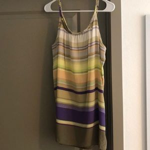 Striped silk tunic top